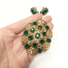 Vintage 1920’s 1930’s Czech Rhinestone Brooch & Earring Set