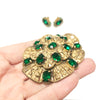 Vintage 1920’s 1930’s Czech Rhinestone Brooch & Earring Set