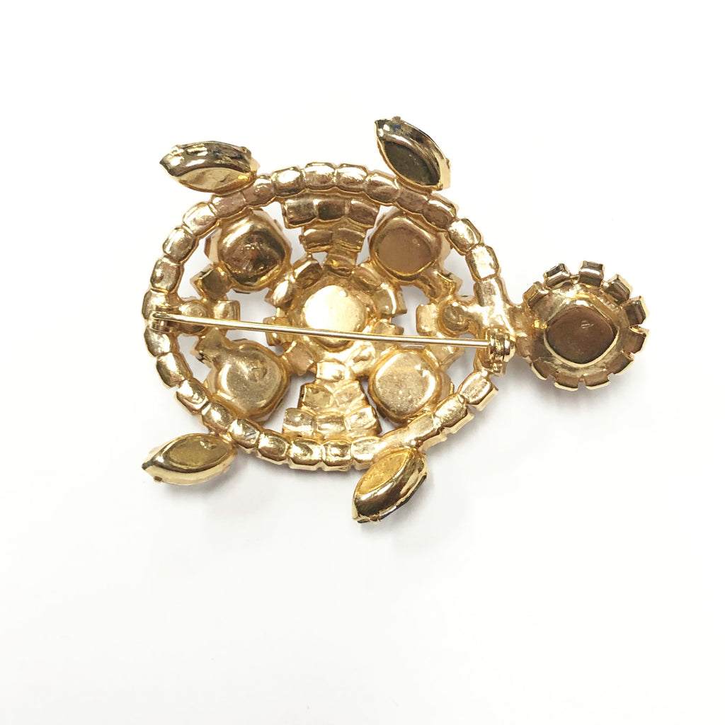 Vintage Juliana Rhinestone Turtle Brooch