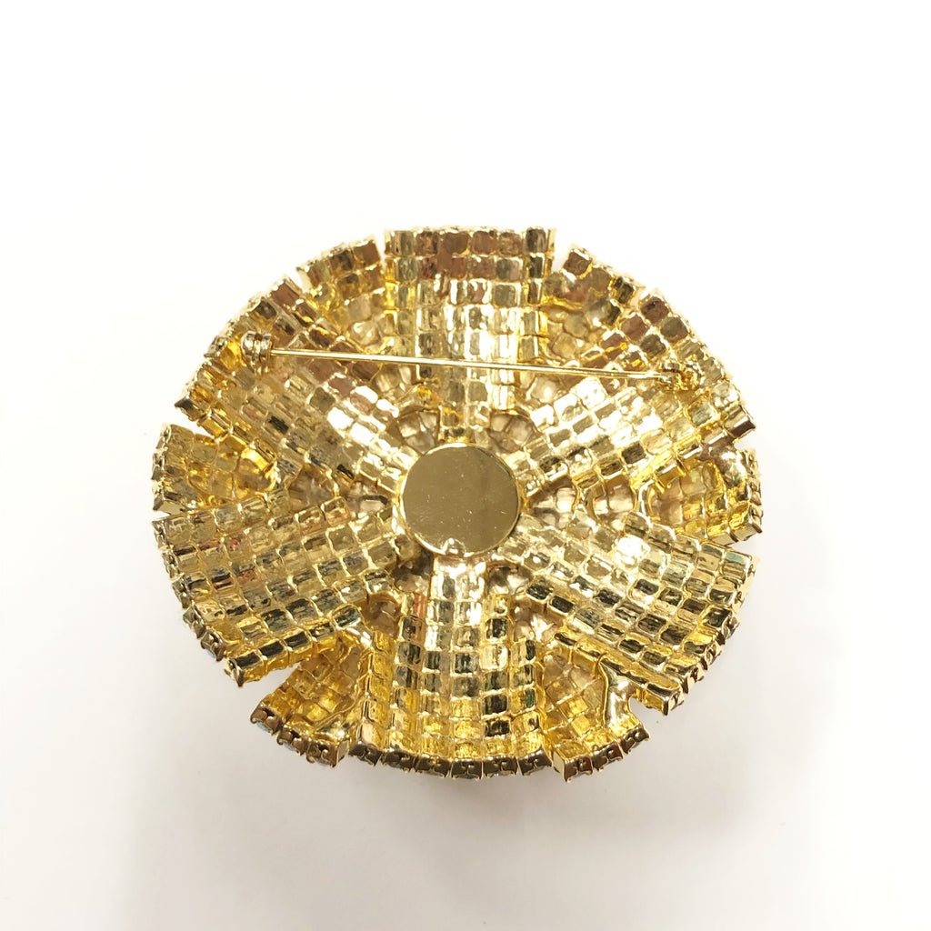 Vintage Large Iridescent Rhinestone Brooch & Earring Set