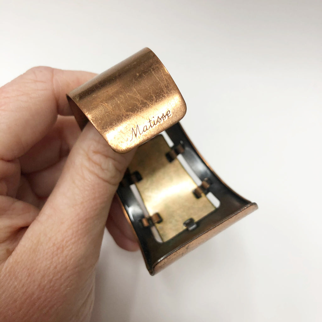 Vintage Matisse Copper Enamel Bracelet & Earring Set