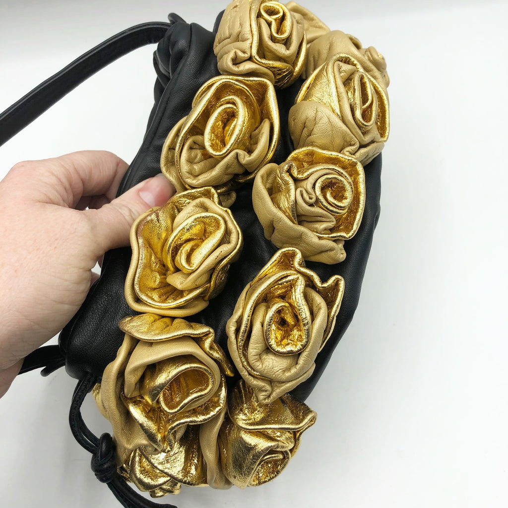 Vintage Jennifer Tattenelli Golden Roses Evening Bag w/ cover bag
