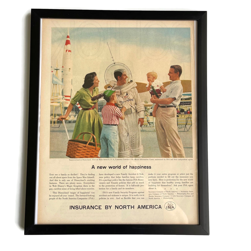 Framed Original INA Disneyland Tomorrowland Advertisement