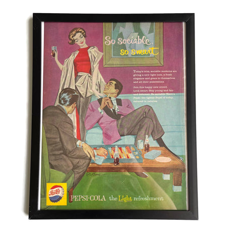 Framed Original Pepsi Cola Advertisement