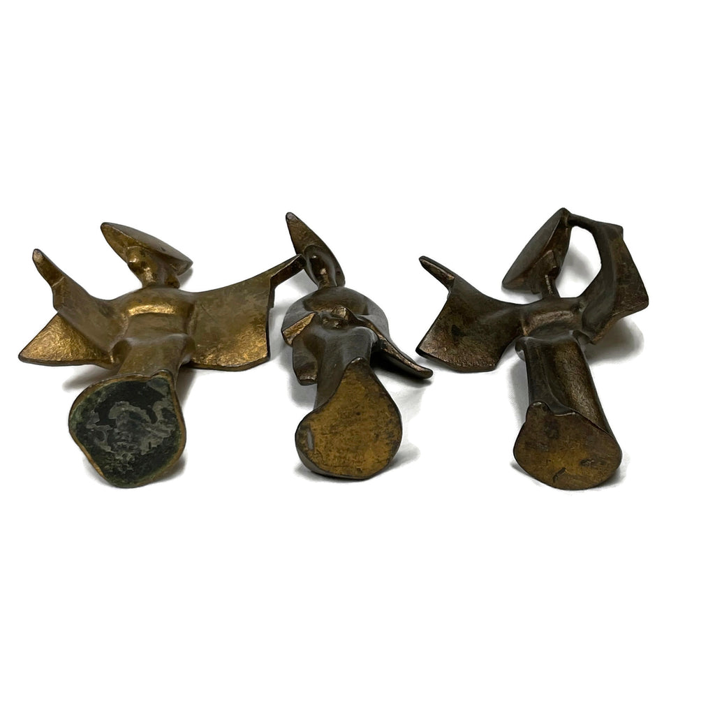 Vintage Mid Century Modern 3 Metal Japanese Geishas