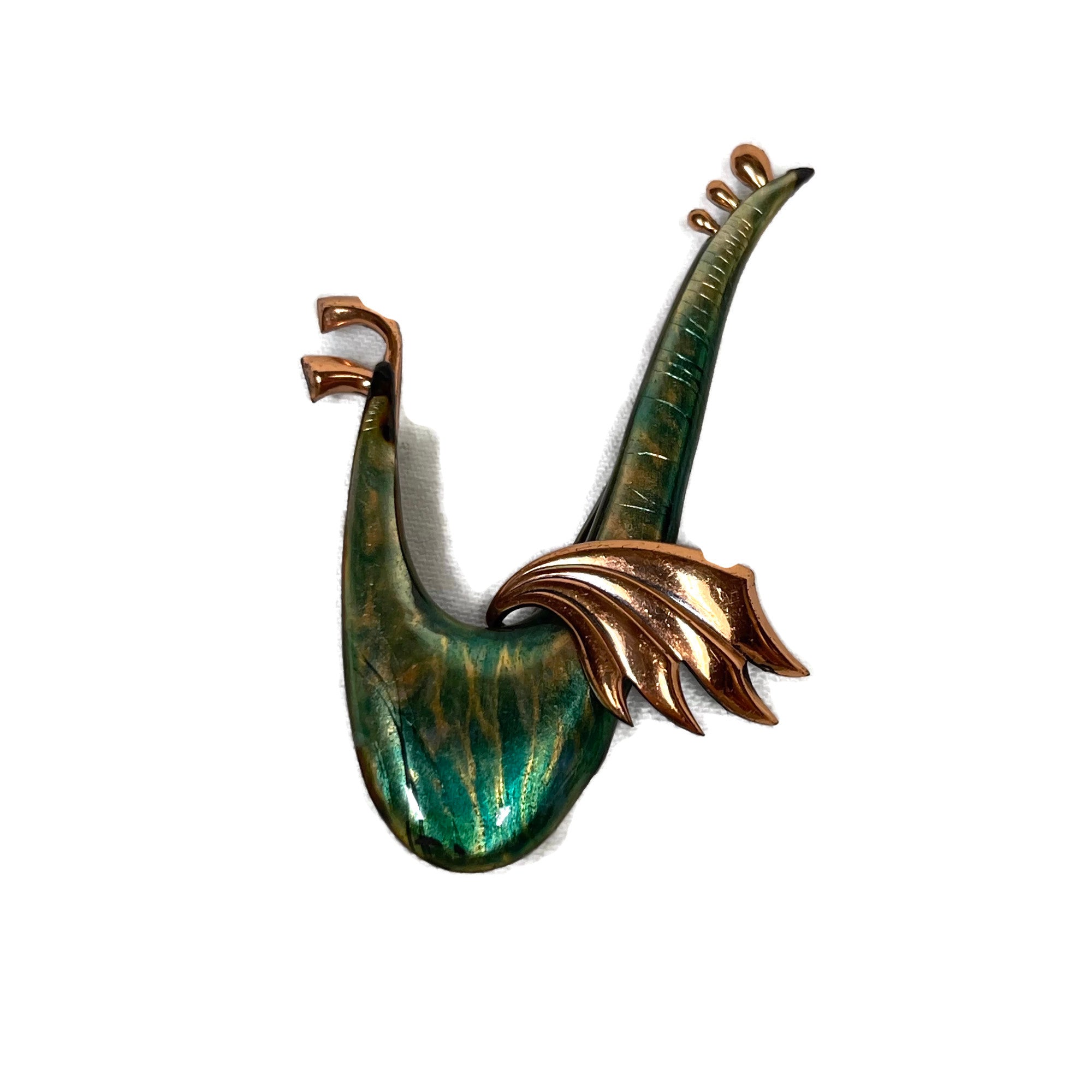 Vintage Mid Century Matisse Enameled Abstract Bird Brooch