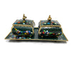 Vintage Enameled Trinket Boxes & Tray Set