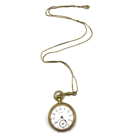 Vintage Tiffany & Co. 18K Small Pocket Watch W/ 14K Necklace Chain