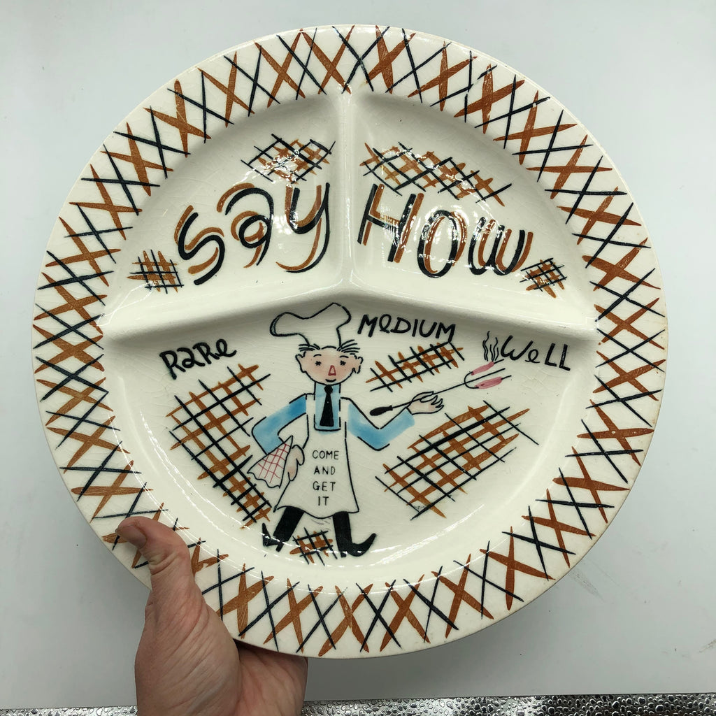 Vintage 1950’s Ceramic BBQ Plate