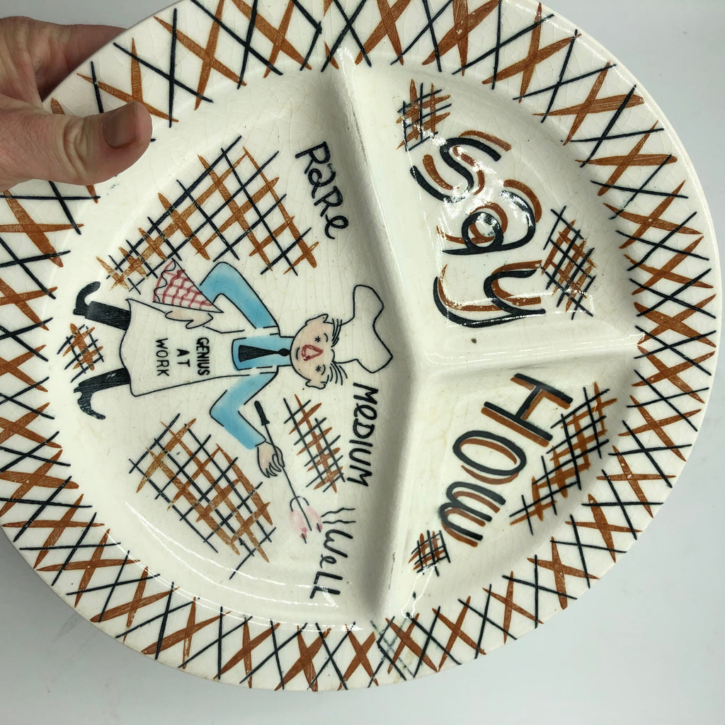 Vintage 1950’s Ceramic BBQ Plate