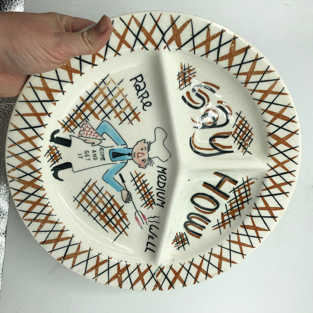 Vintage 1950’s Ceramic BBQ Plate