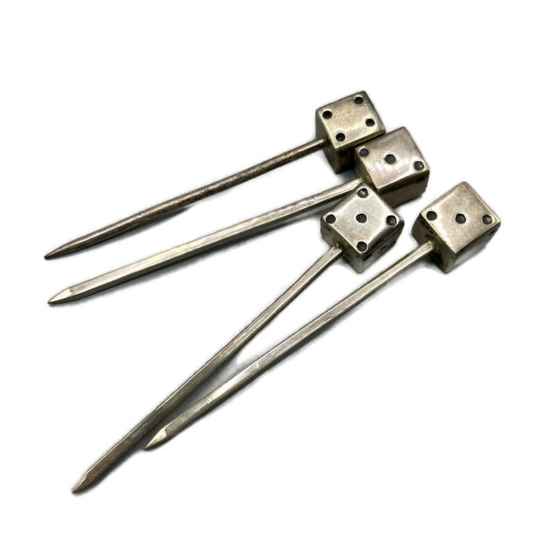 Zelen Sterling Silver Dice Cocktail Olive Skewers