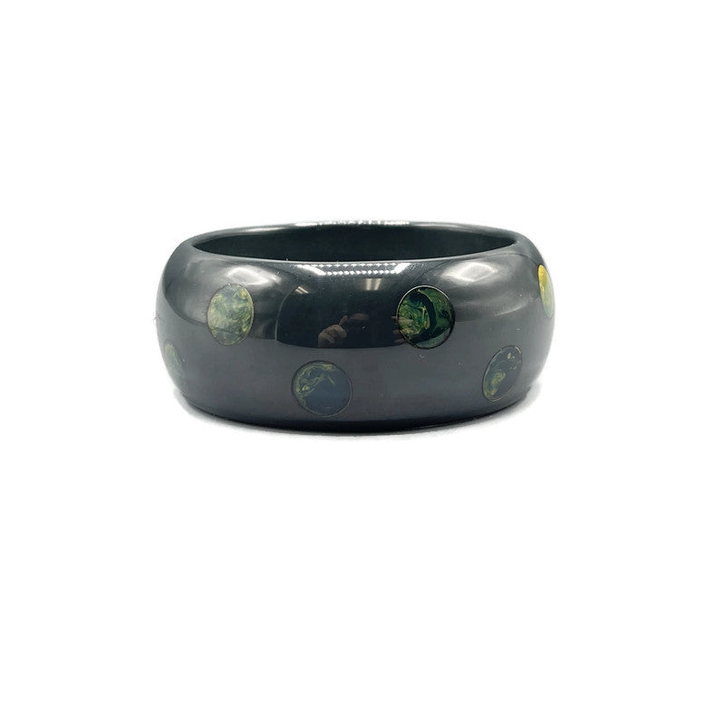 Vintage Green Polka Dot Bakelite Bangle