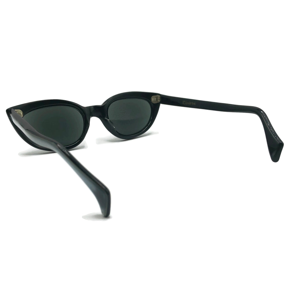 Vintage Riviera Cat Eye Black & Grey Tone Sunglasses