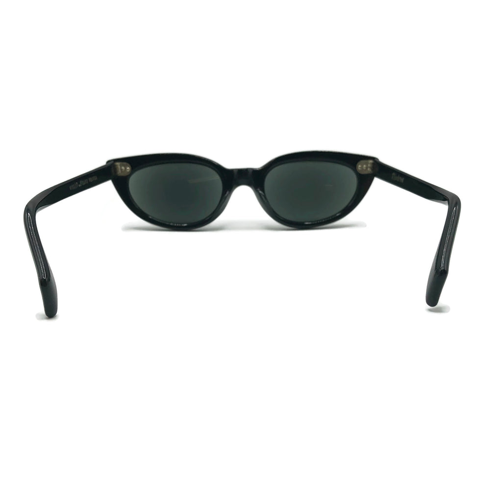 Vintage Riviera Cat Eye Black & Grey Tone Sunglasses