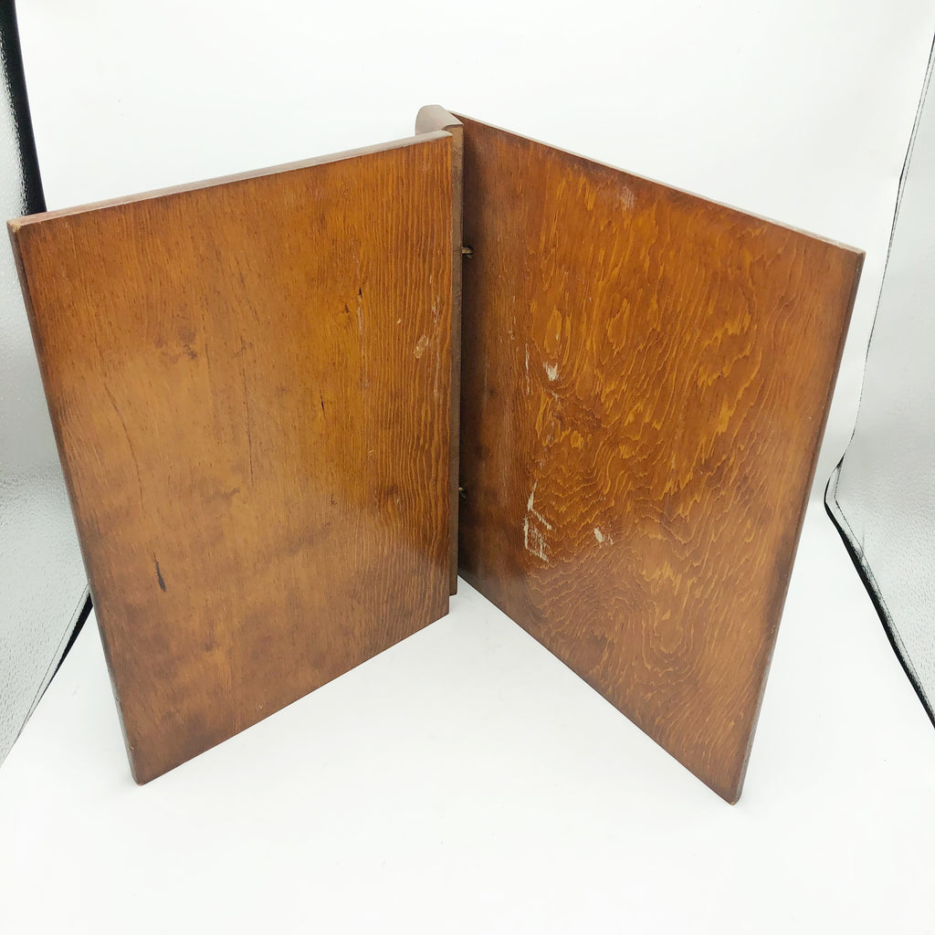 Vintage Hand Carved Wood Scrap Book