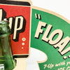 Vintage Original 7up Bottle & Cardboard Advertisement