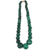 Vintage Malachite Graduated Beaded Necklace