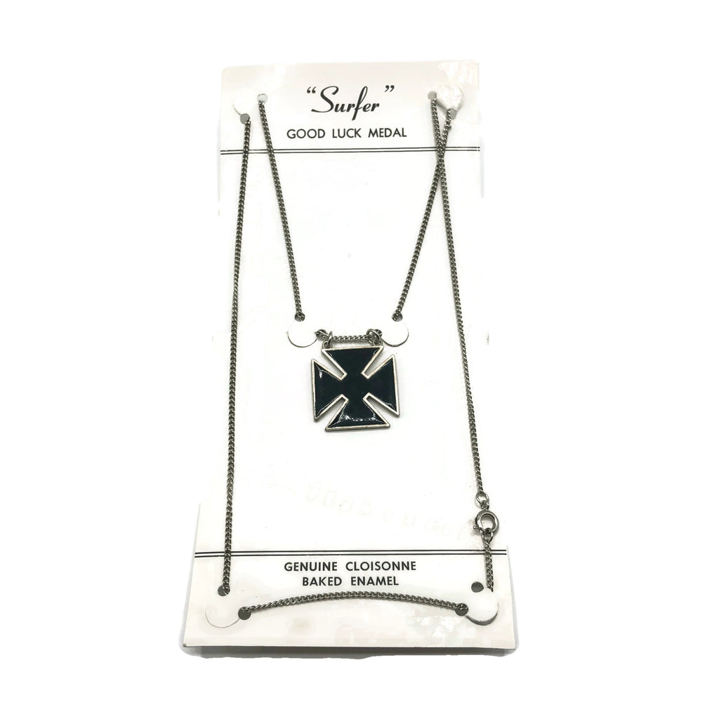 Vintage New Old Stock Lucky Surfer Cross Necklace