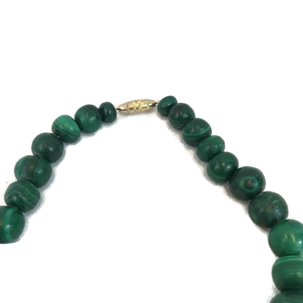 Vintage Malachite Graduated Beaded Necklace