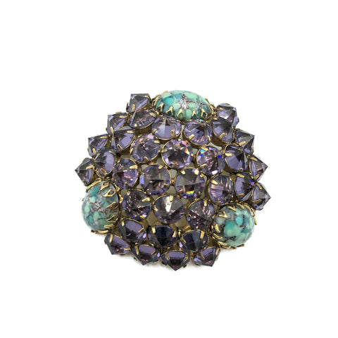 Vintage Schreiner N.Y. Large Rhinestone Brooch