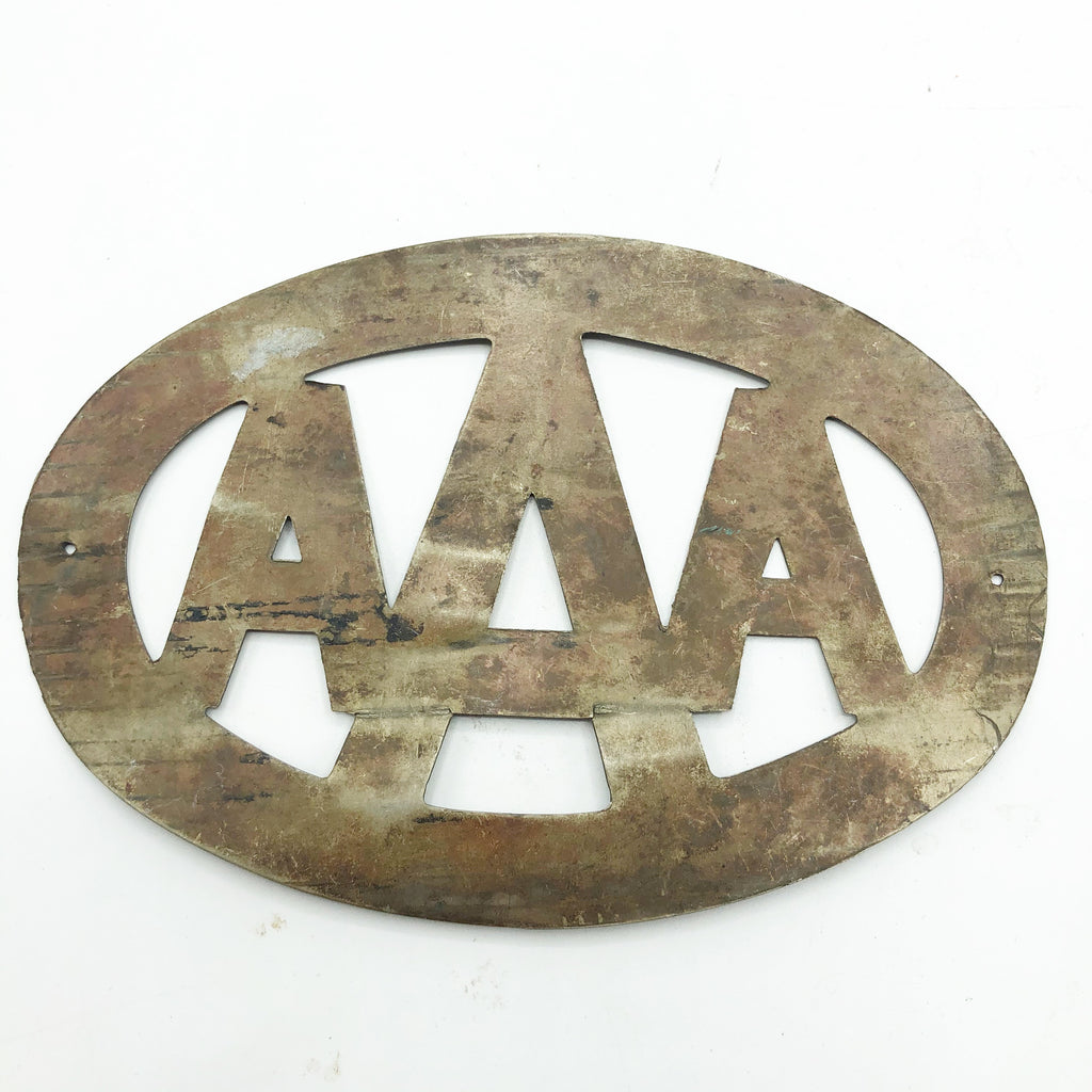 Vintage Metal Triple A Car Badge