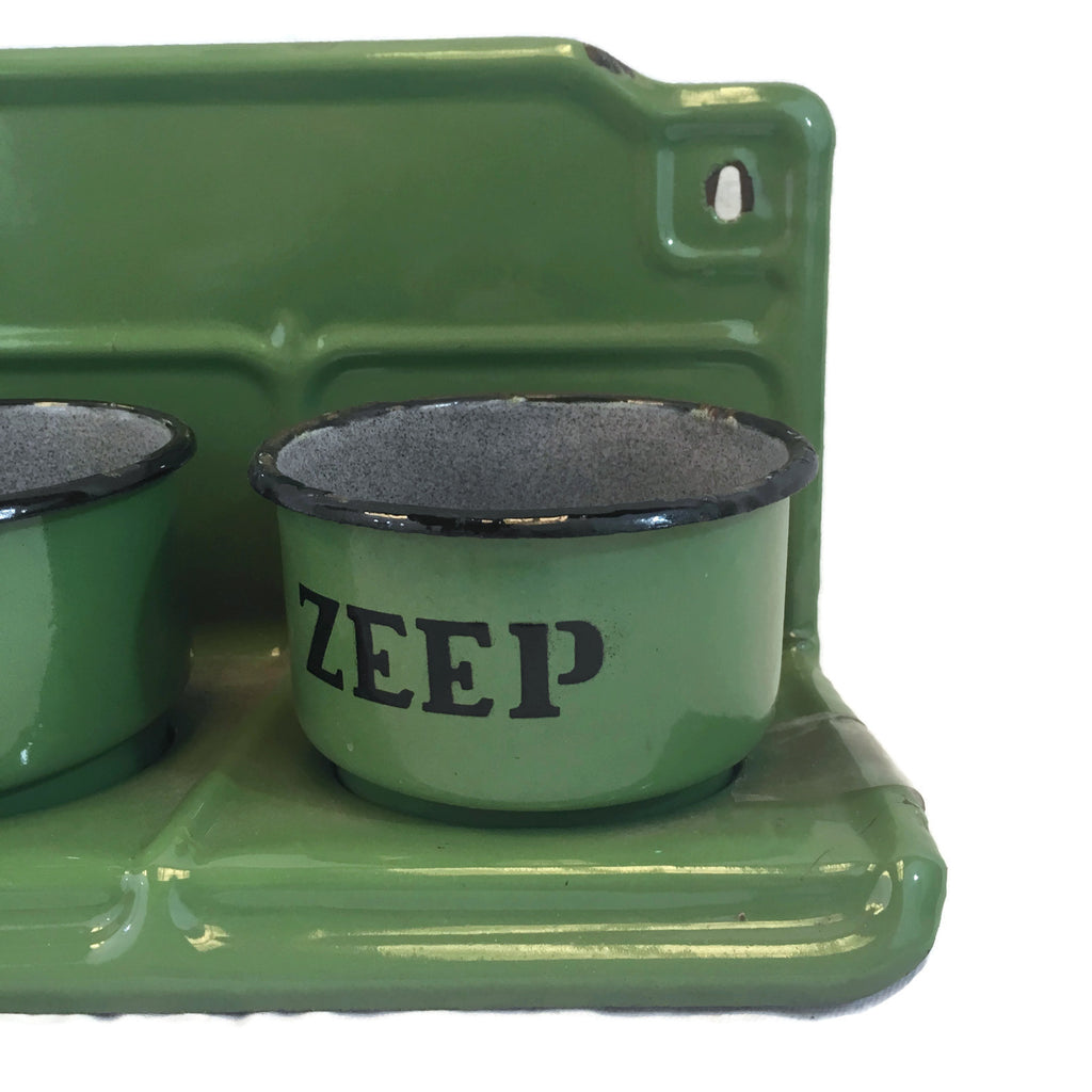 Vintage Dutch Green Enamel Laundry Rack (Sand, Soap, Soda)