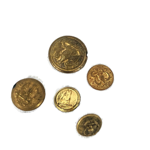 Antique Civil War Era Naval Buttons Lot of 5