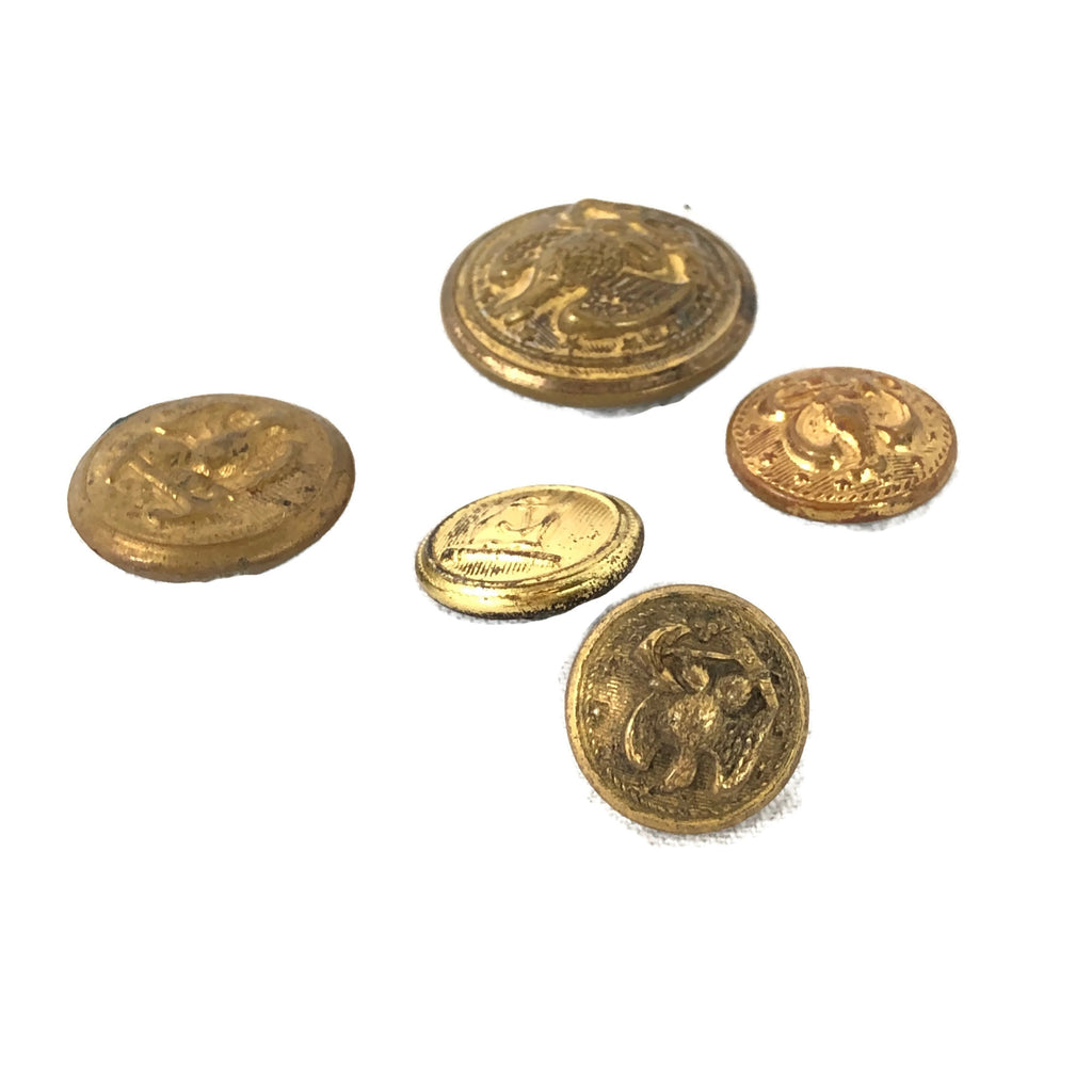 Antique Civil War Era Naval Buttons Lot of 5