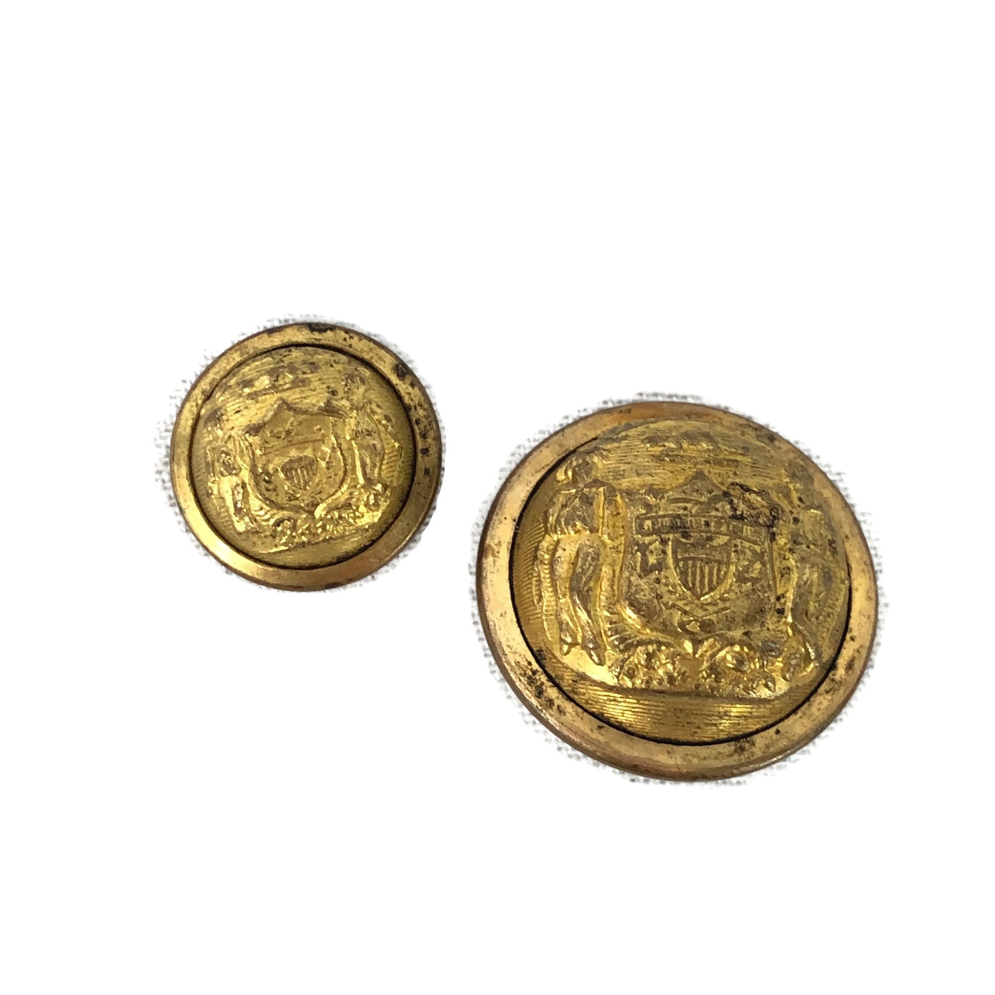Lot of 2 Antique Civil War Wisconsin State Buttons