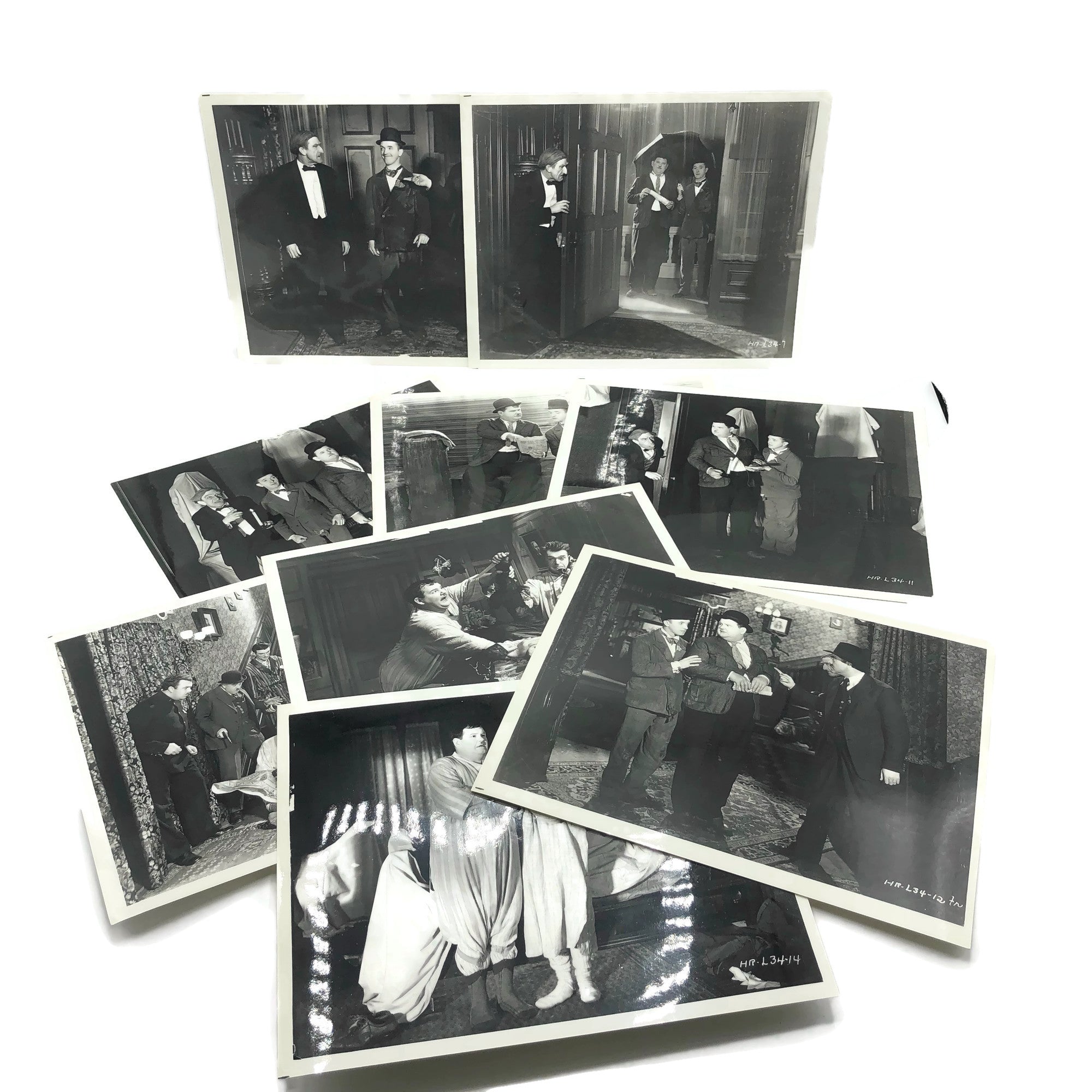 Vintage New Mint Condition Laurel & Hardy Stills From Murder Case