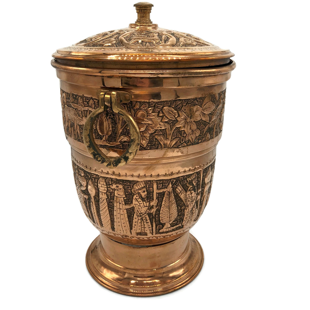 Vintage New Old Stock Nader Embossed Copper Ice Bucket