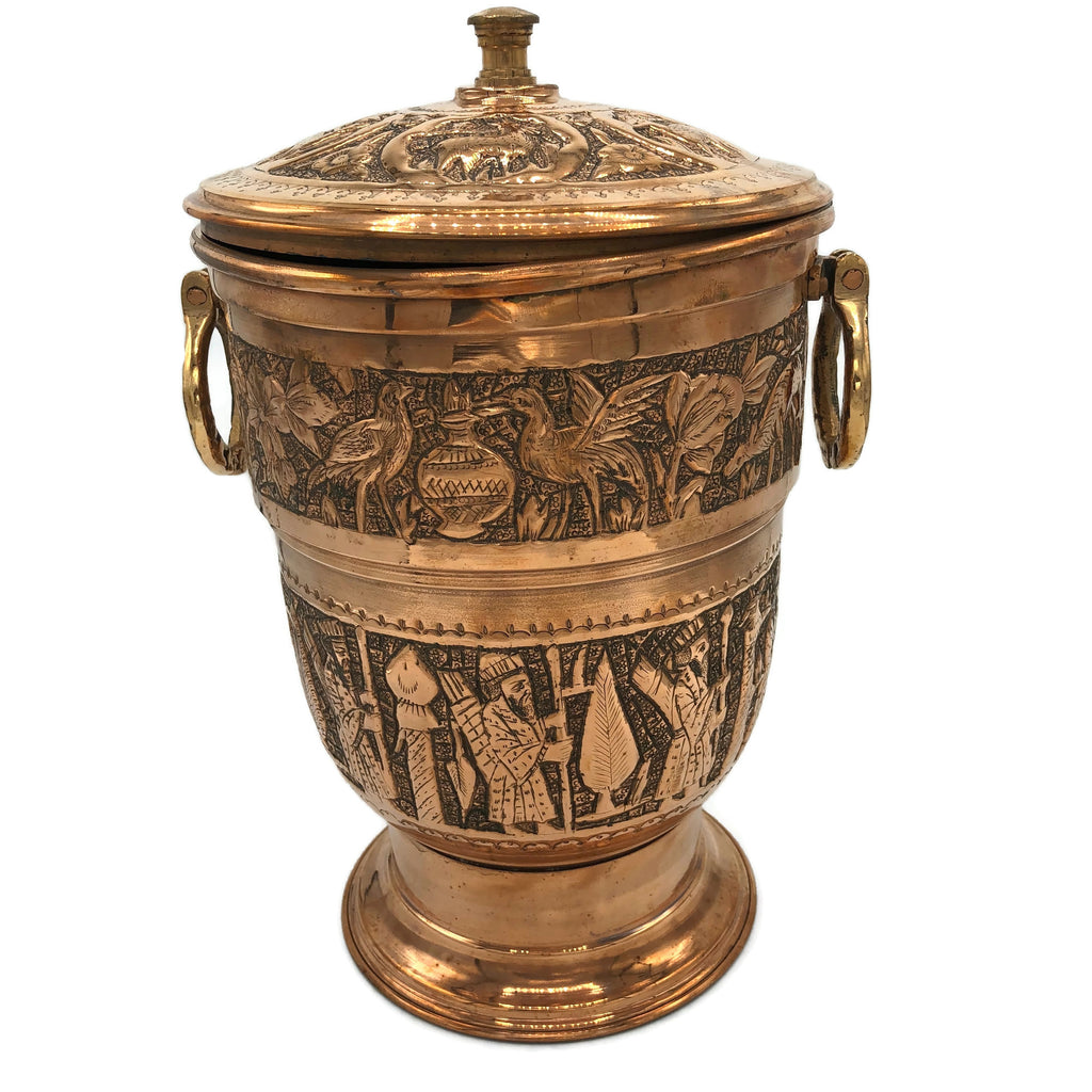 Vintage New Old Stock Nader Embossed Copper Ice Bucket