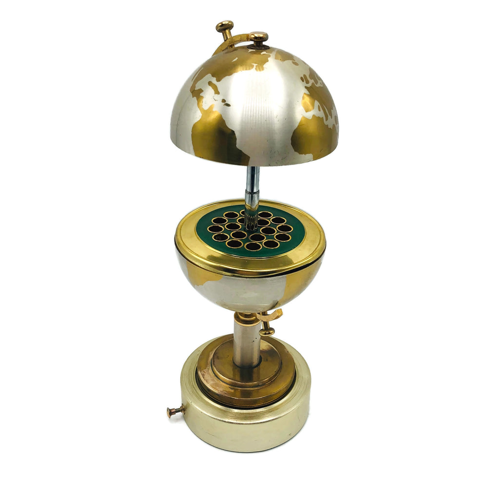 Vintage Wind Up Rotating Globe Musical Cigarette Dispenser