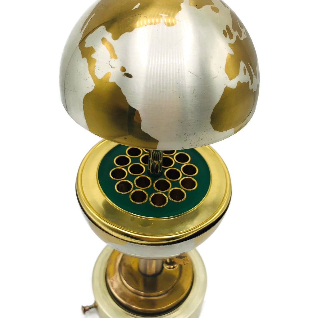 Vintage Wind Up Rotating Globe Musical Cigarette Dispenser