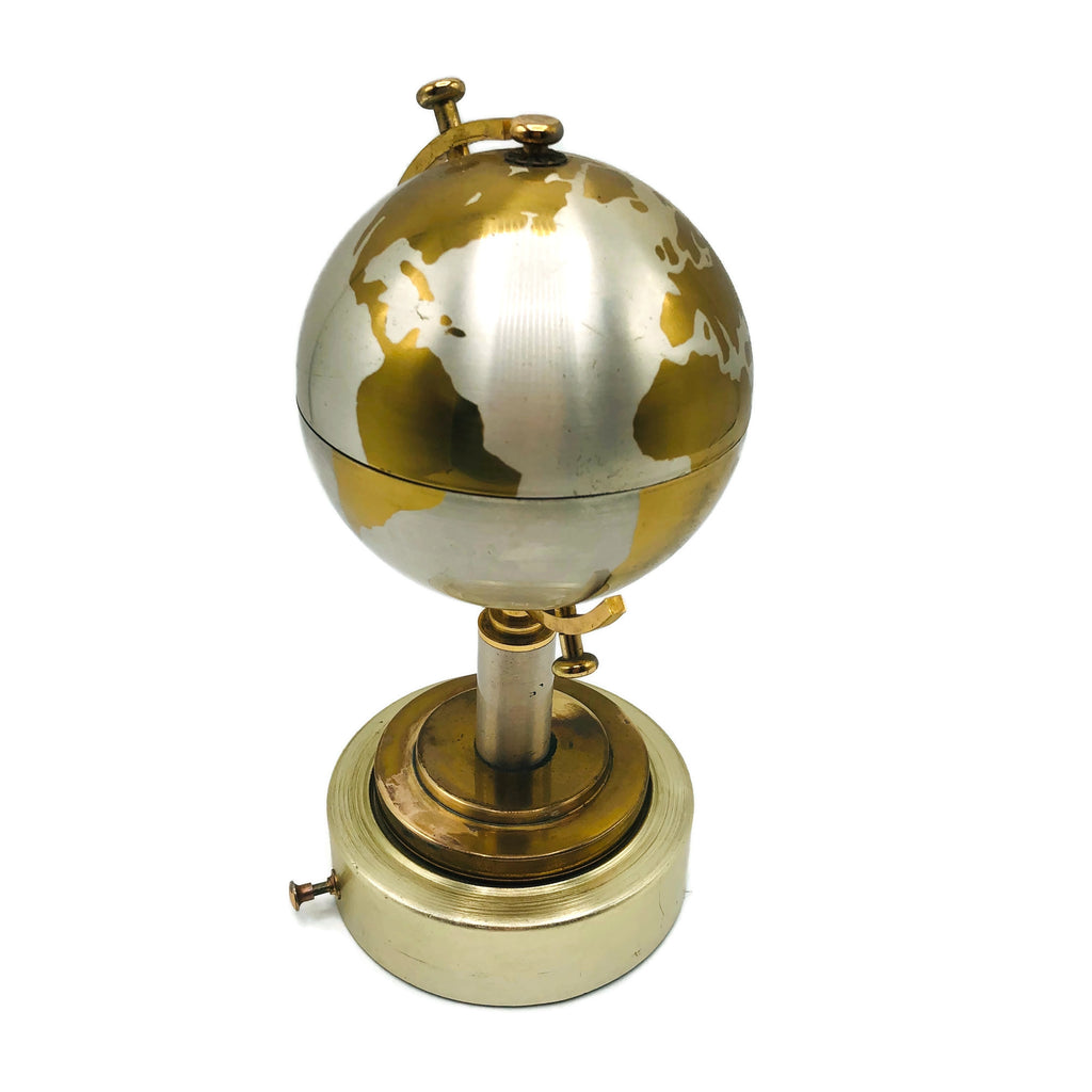 Vintage Wind Up Rotating Globe Musical Cigarette Dispenser
