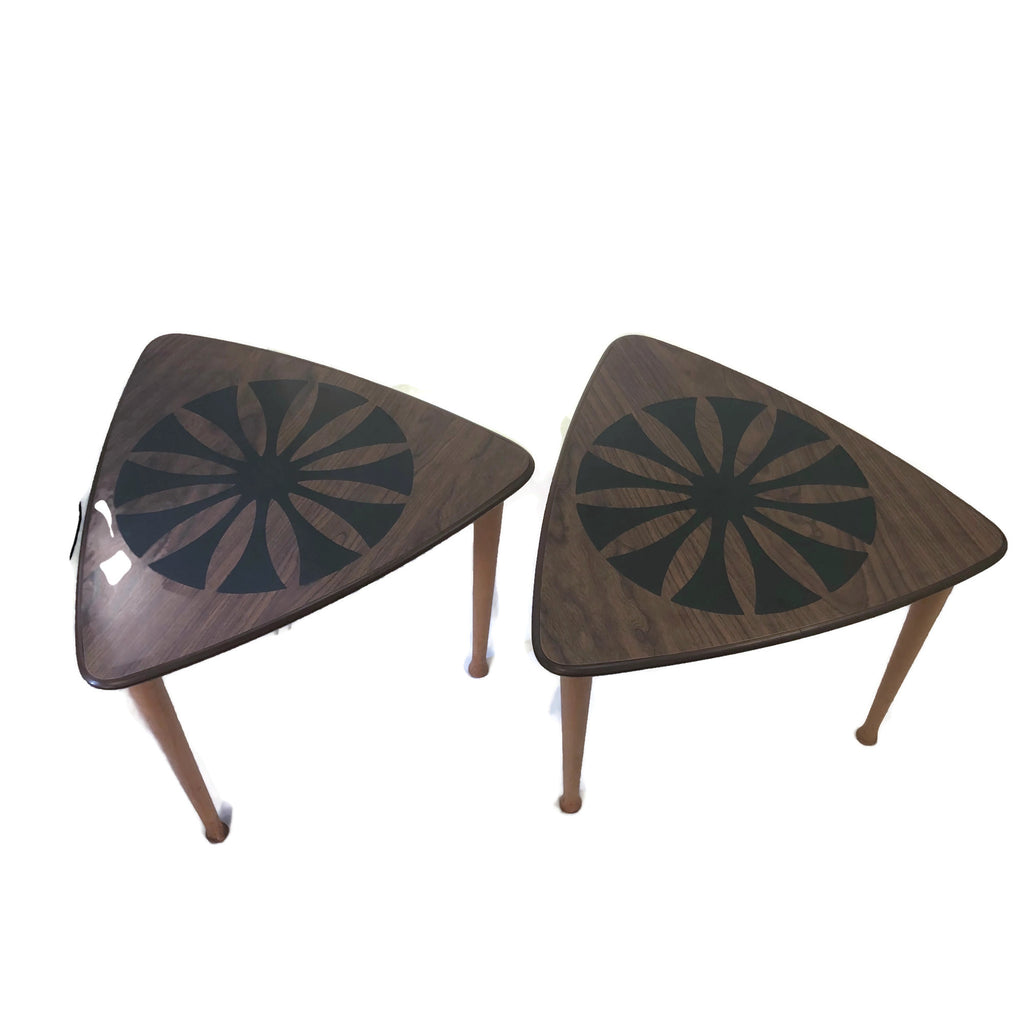 Pair of vintage Guitar Pick Stacking End Side Tables