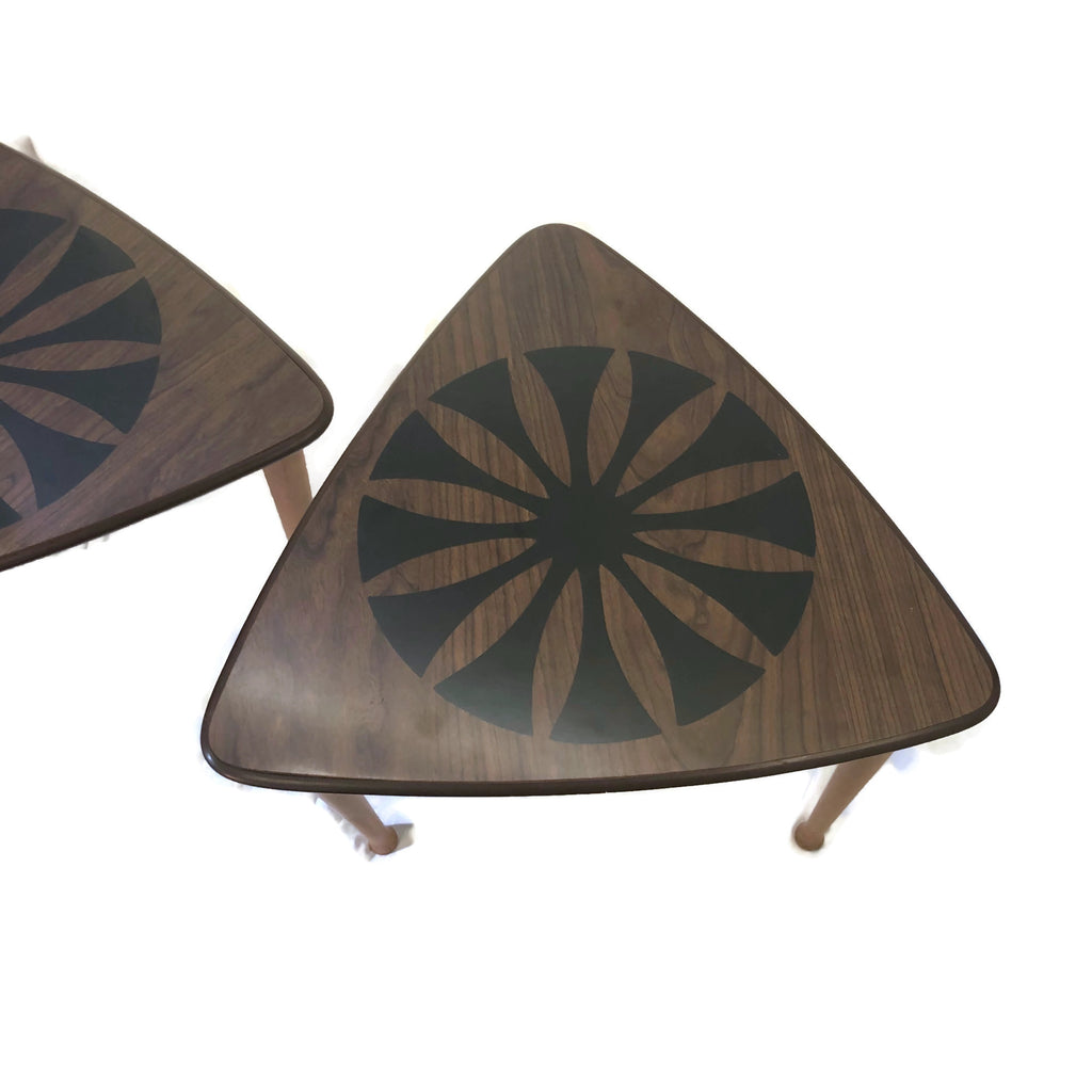 Pair of vintage Guitar Pick Stacking End Side Tables