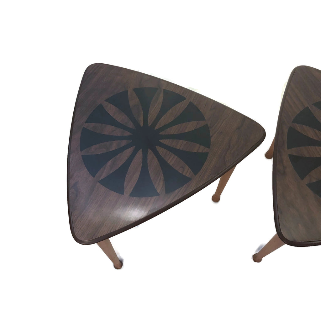 Pair of vintage Guitar Pick Stacking End Side Tables