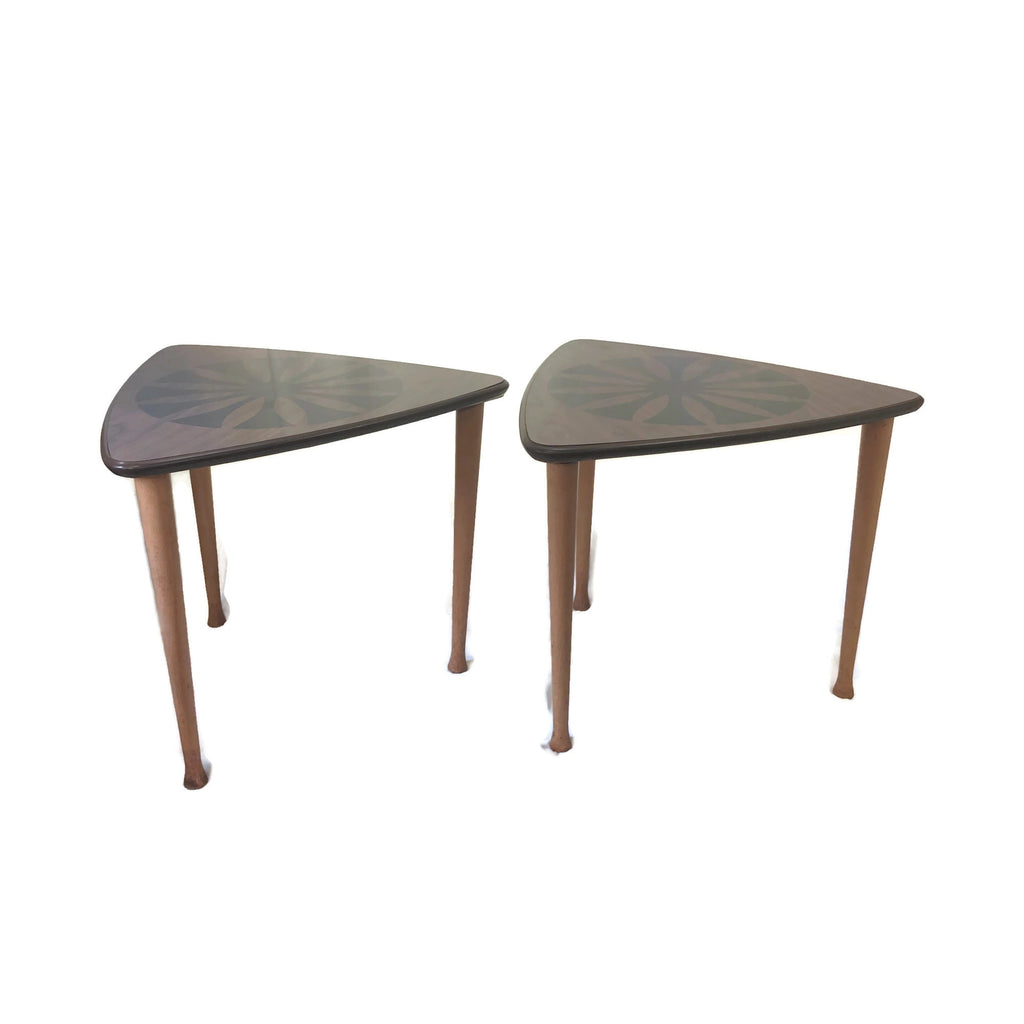 Pair of vintage Guitar Pick Stacking End Side Tables