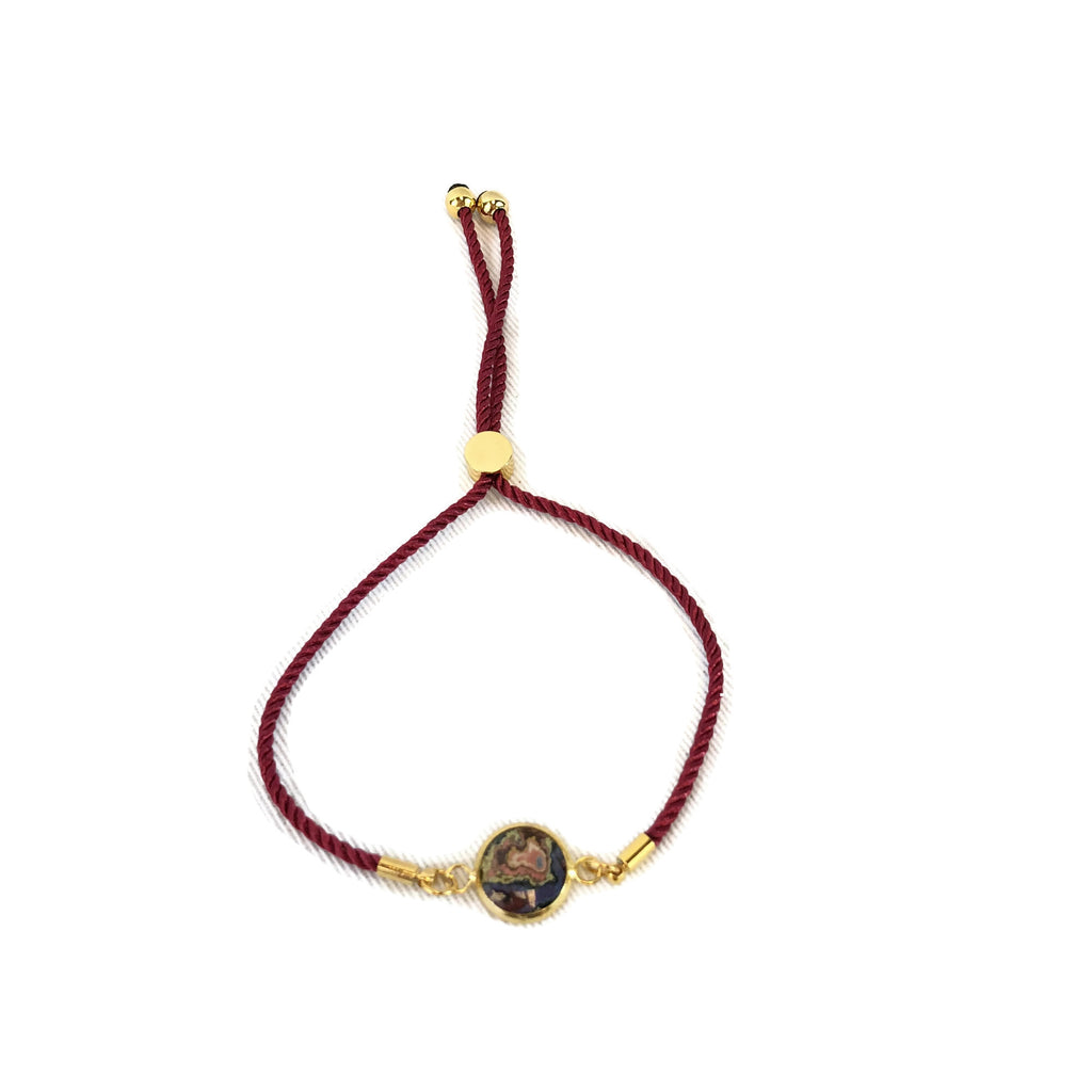 Rebel Nell Graffiti Art Metal Accent Cord Bracelet