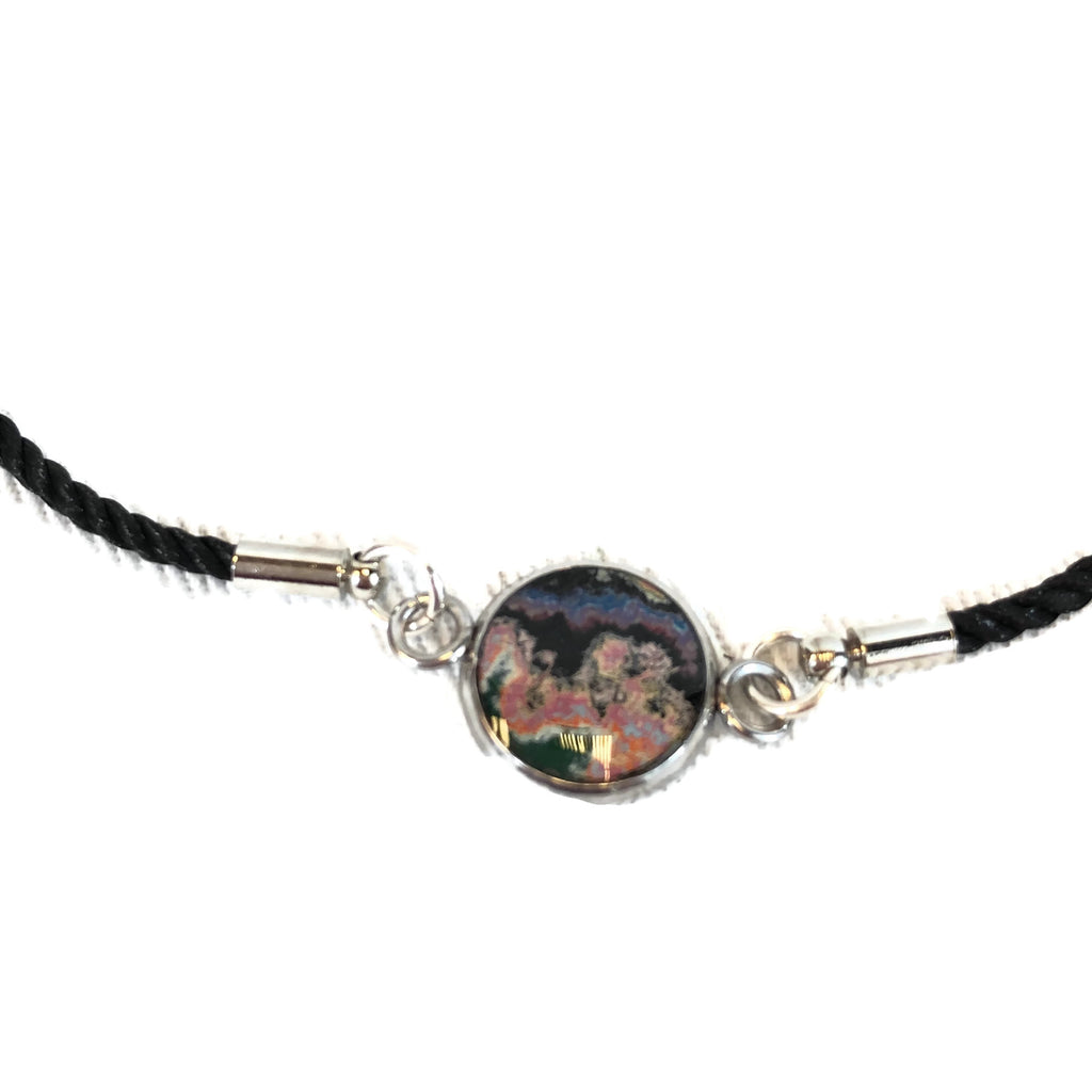 Rebel Nell Graffiti Art Metal Accent Cord Bracelet