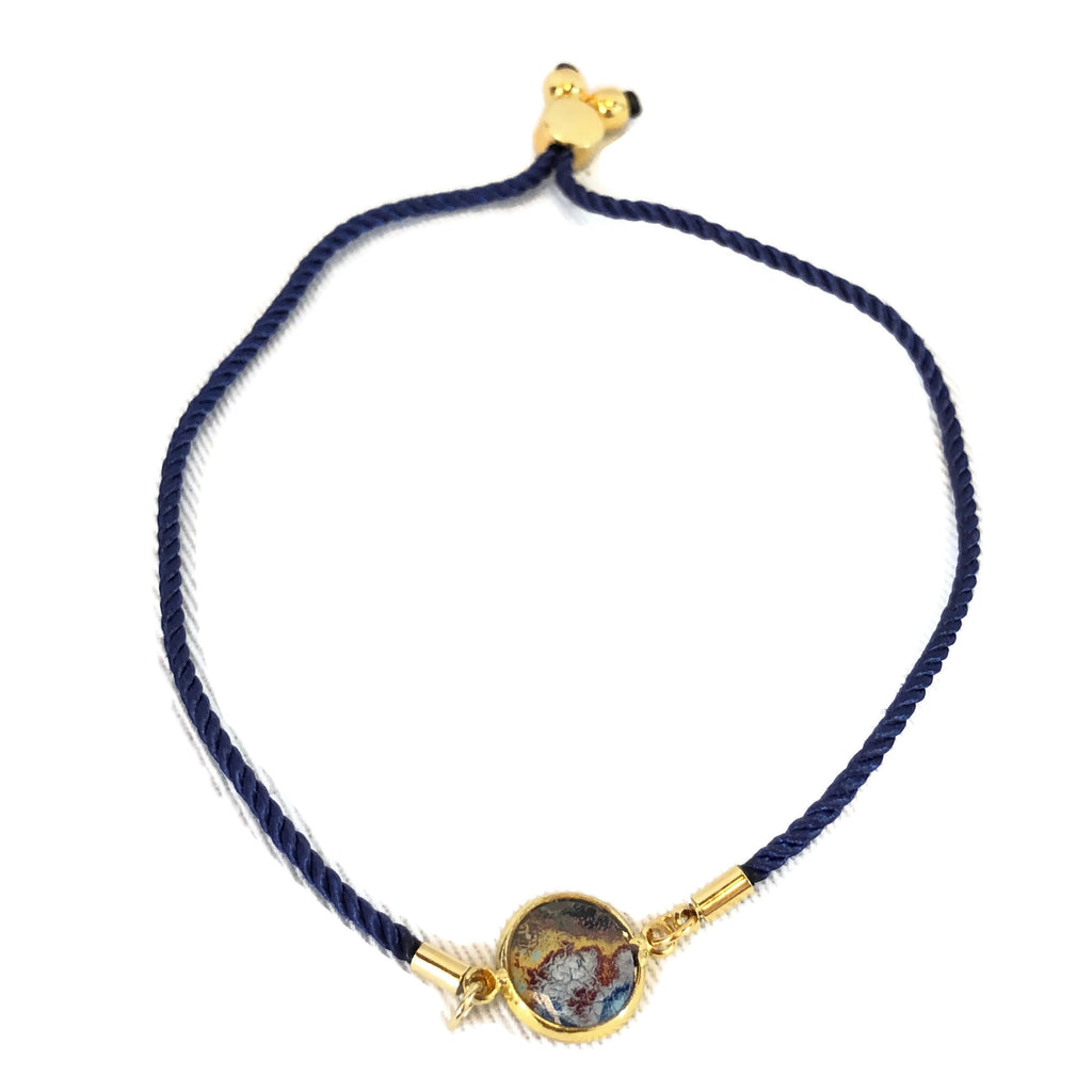 Rebel Nell Graffiti Art Metal Accent Cord Bracelet