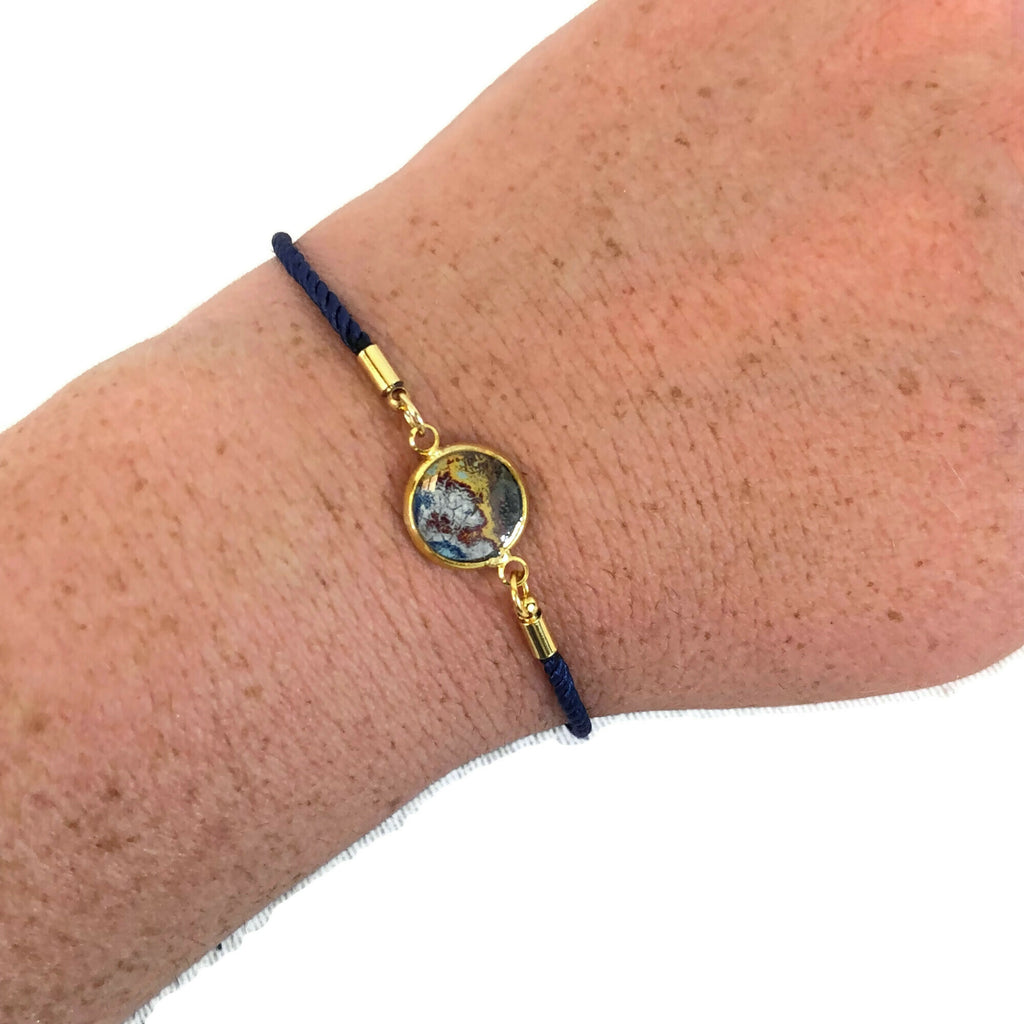 Rebel Nell Graffiti Art Metal Accent Cord Bracelet