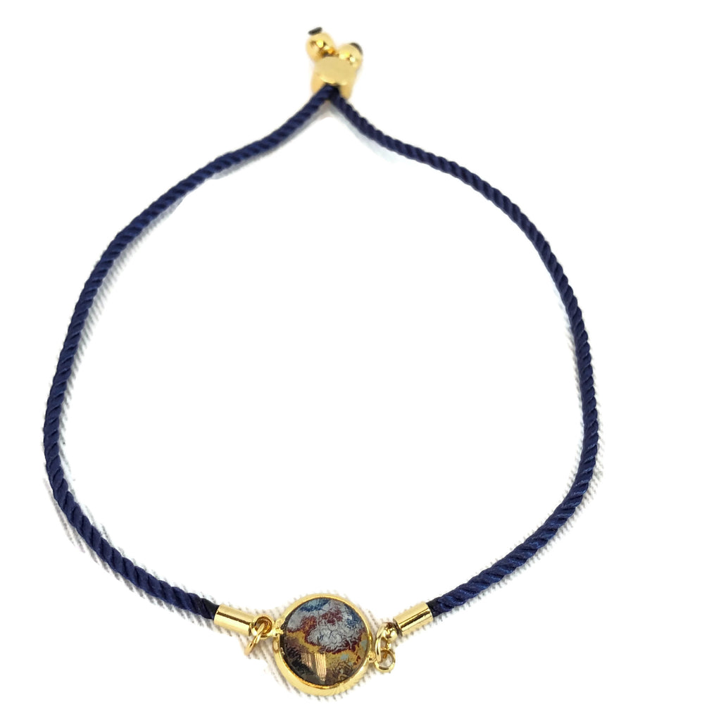 Rebel Nell Graffiti Art Metal Accent Cord Bracelet