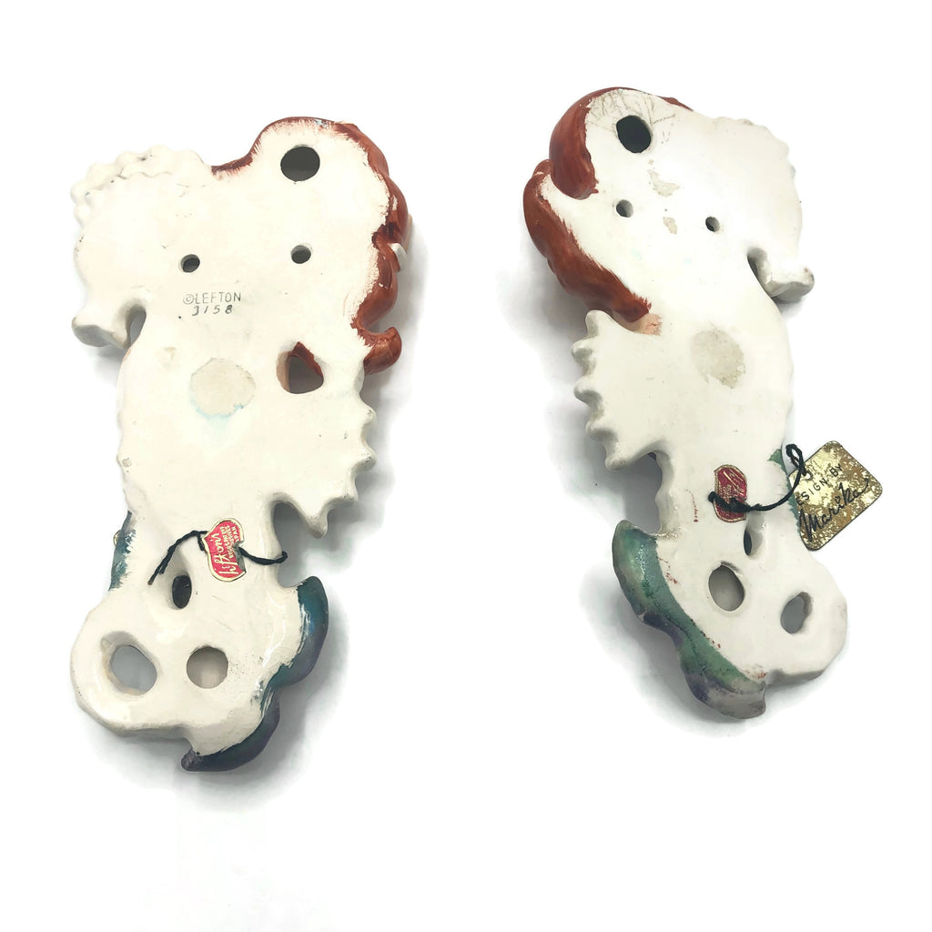 Vintage Set of 2 Lefton Merika Designed Mermaid Wall Plaques