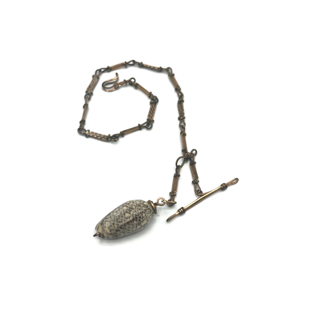 Antique Victorian Shell Charm Watch Fob