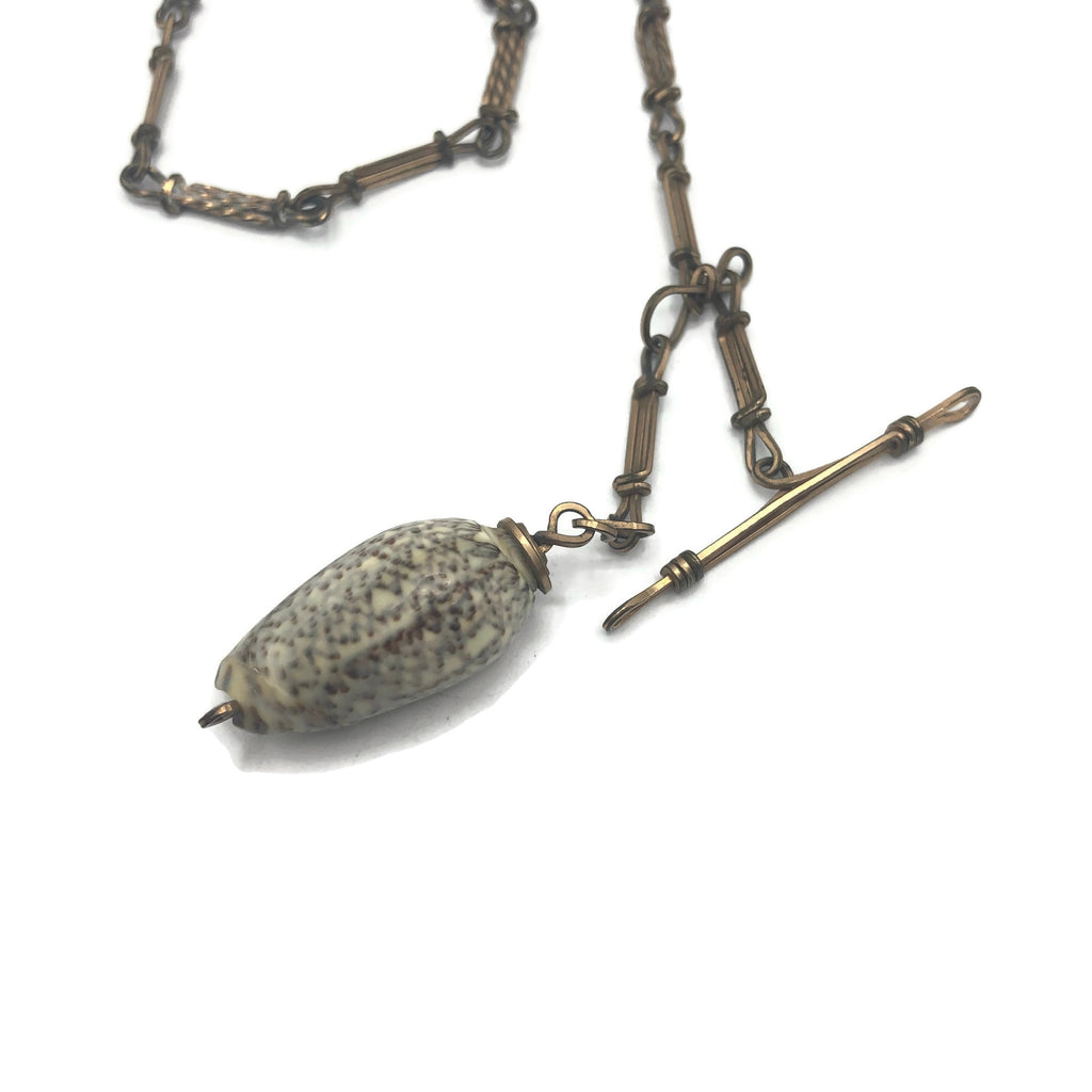 Antique Victorian Shell Charm Watch Fob