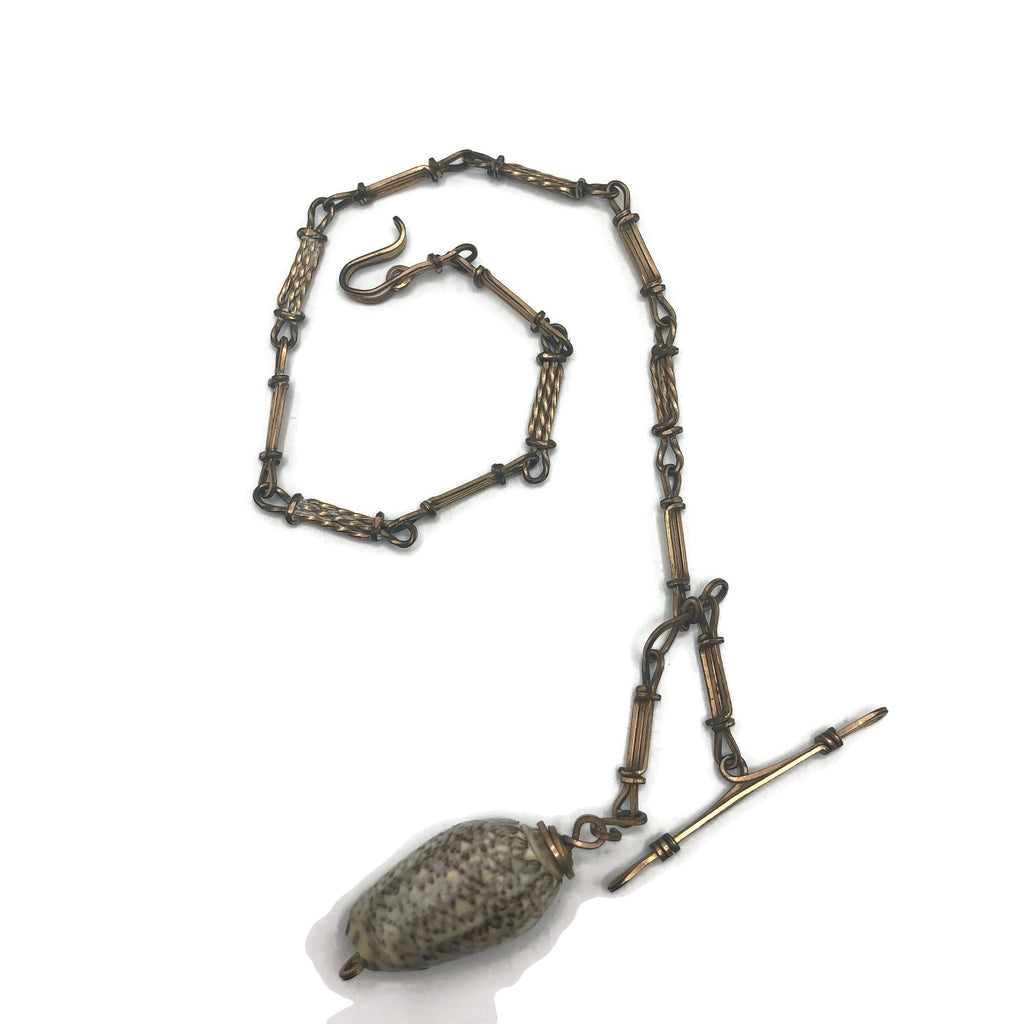 Antique Victorian Shell Charm Watch Fob