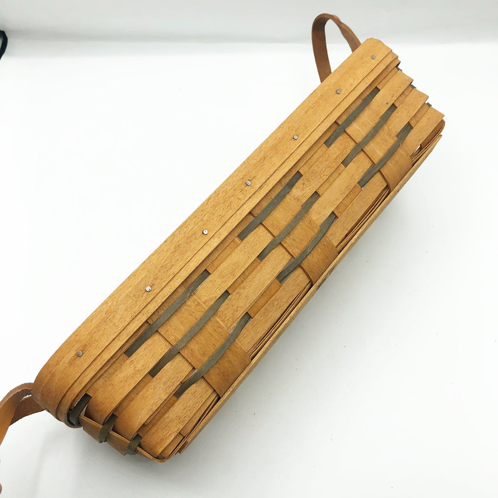 Vintage Longaberger Handwoven Basket with Leather Handles